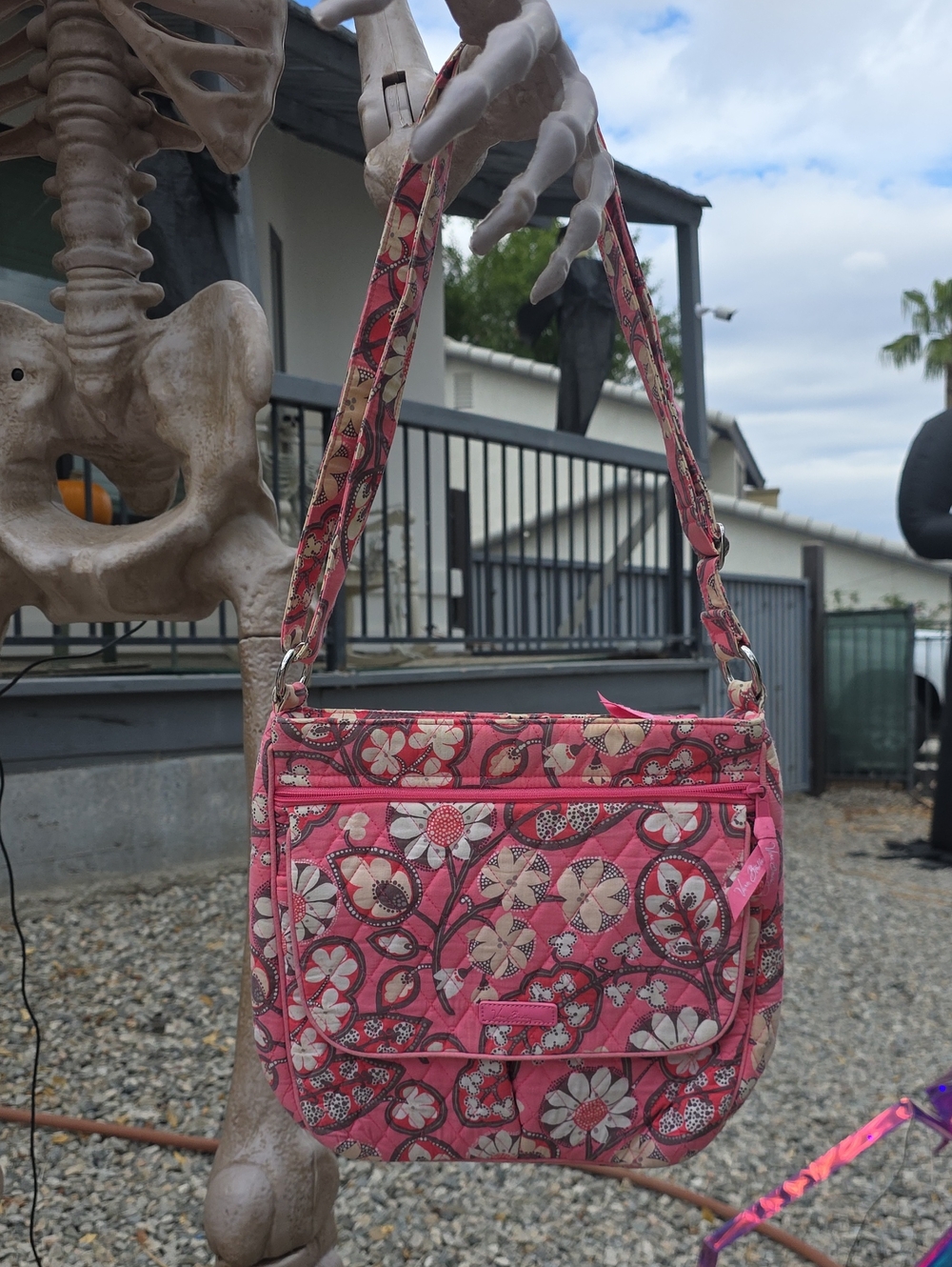 Vera Bradley Pink Floral Quilted Shoulder Bag